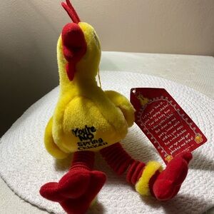 Vintage 2002 Chicken Plish Toy, SPRING legs, "You''re No Spring Chicken"